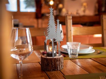 Kerst chalet interieur