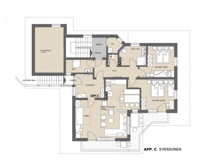 Appartement Alpensteinbock Combinatie van 3 appartementen