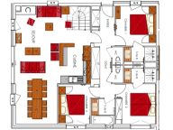 Chalet-appartement Dame Blanche 28 (combinatie 2x 14) personen met twee sauna's-30