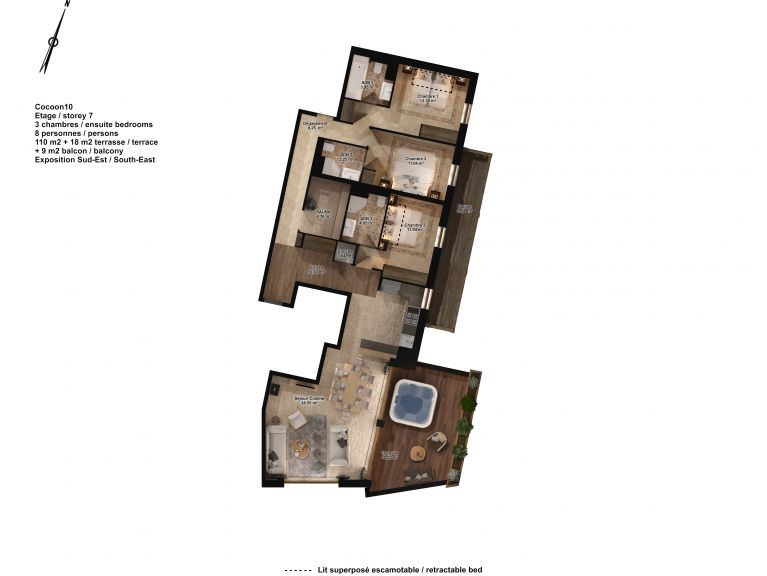 Chalet-appartement Cocoon met houtkachel