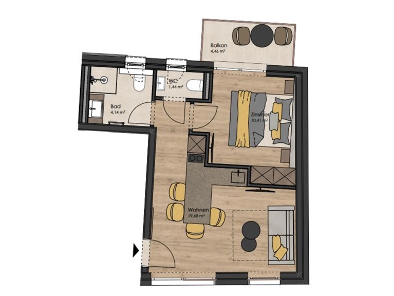 Appartement FP met zijbalkon