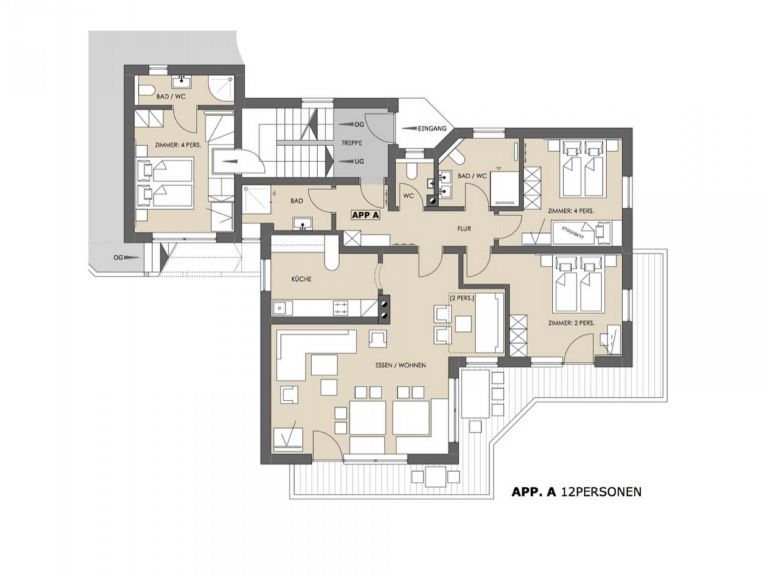 Appartement Alpensteinbock Combinatie van 3 appartementen