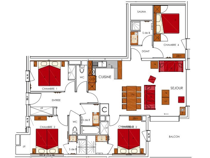 Chalet-appartement Dame Blanche met sauna en open haard